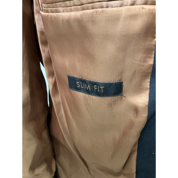 Joseph Jos A Bank Black Wool 2 Button Sport Coat Blazer Mens 44L Slim Fit - Picture 8 of 16